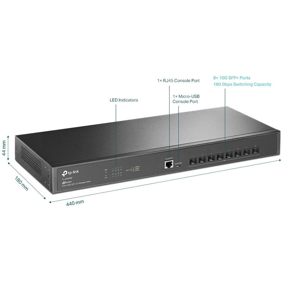 TP-Link JetStream 8-Port 10GE SFP+ L2+ Managed Switch