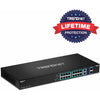 TRENDnet 18-Port Gigabit High Power Poe+ Switch; 16 X Gigabit Poe+ Ports; 2 X Shared Gigabit Ports; 36Gbps Switching Capacity; 440W PoE Power Budget; TPE-TG182F