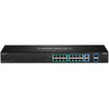 TRENDnet 18-Port Gigabit High Power Poe+ Switch; 16 X Gigabit Poe+ Ports; 2 X Shared Gigabit Ports; 36Gbps Switching Capacity; 440W PoE Power Budget; TPE-TG182F
