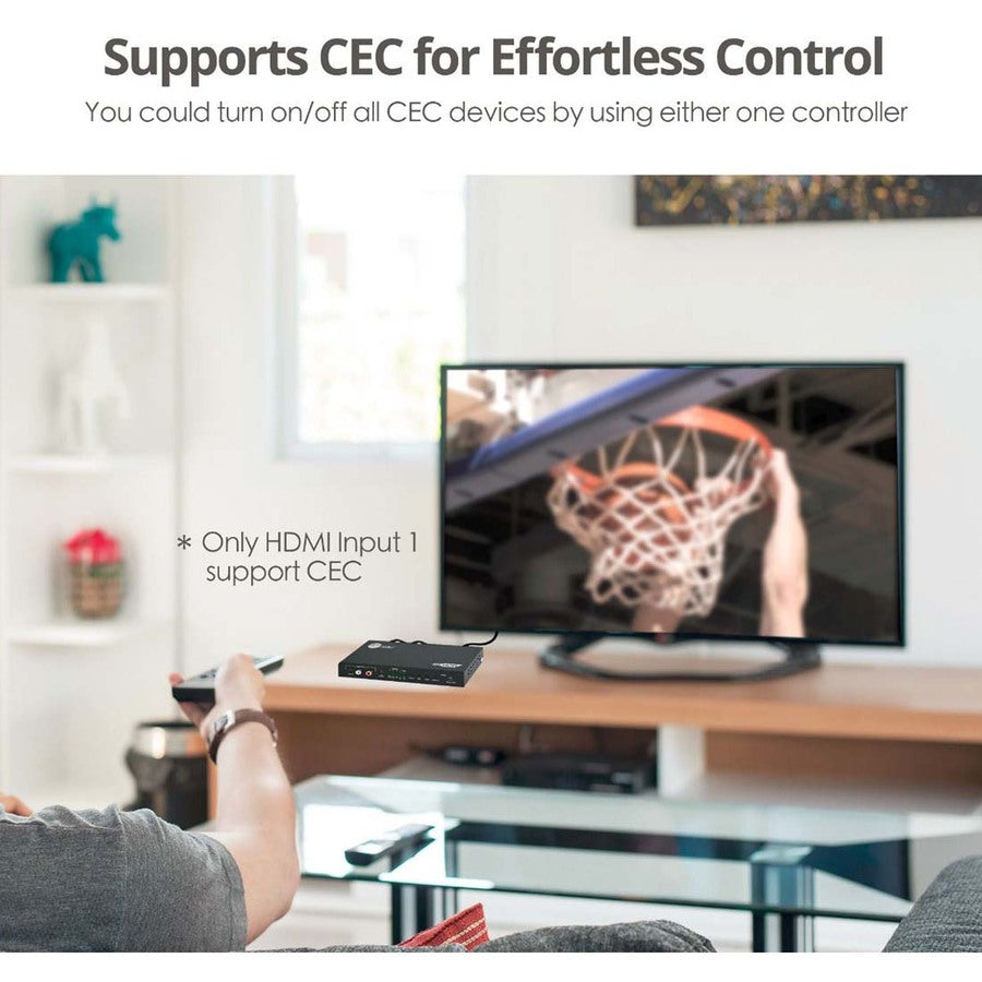 4x1 HDMI 2.0 4K 60Hz Switch with ARC & Audio Extractor