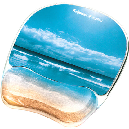 Fellowes Photo Gel Mouse Pad Wrist Rest with Microban&reg;