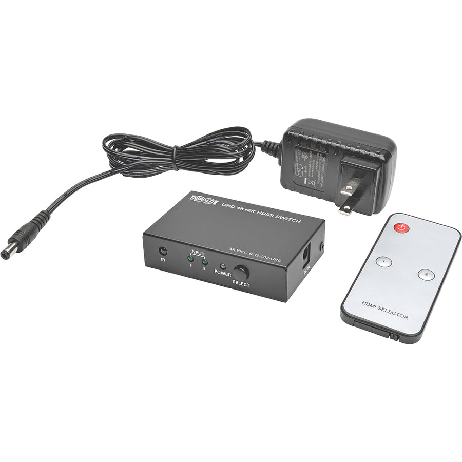 Tripp Lite 2-Port HDMI Switch for Video & Audio 4K x 2K UHD 60 Hz w Remote