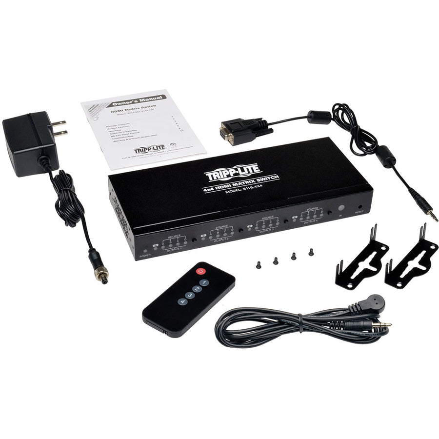 Tripp Lite 4x4 HDMI Matrix Video Switch Splitter with Audio and RS232 TAA