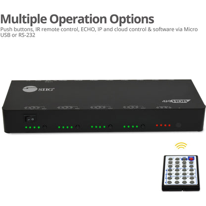 SIIG 4x4 HDMI 2.0 4K HDR Matrix Switch with Cloud Control
