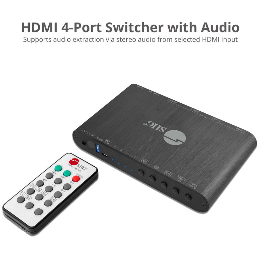 SIIG 4x1 HDMI Seamless Quad-Split Multi-Viewer Switcher