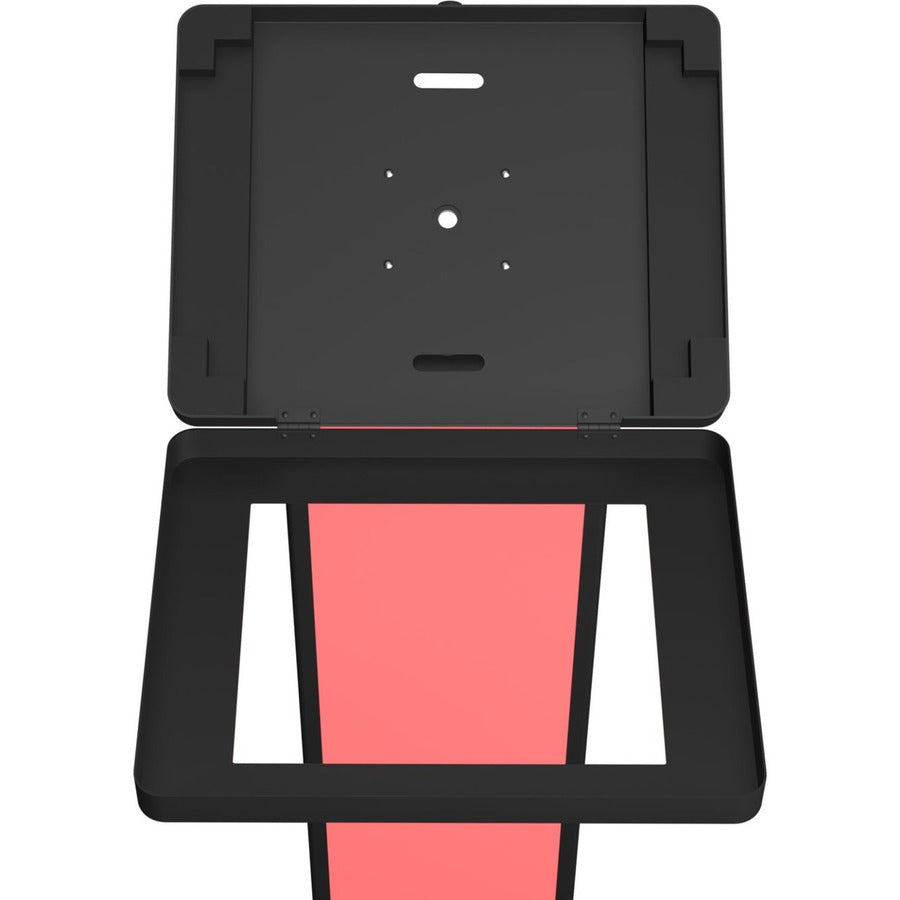 CTA Digital Customizable Premium Locking Floor Stand Kiosk with Graphic Card Slot for branding for 10.2-in iPad 7th, 8th Gen & More (Black)