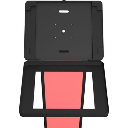 CTA Digital Customizable Premium Locking Floor Stand Kiosk with Graphic Card Slot for branding for 10.2-in iPad 7th, 8th Gen & More (Black)
