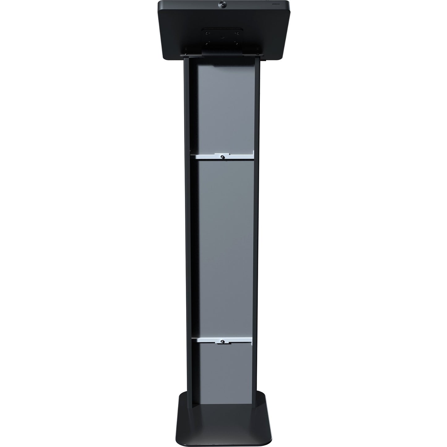 CTA Digital Customizable Premium Locking Floor Stand Kiosk with Graphic Card Slot for branding for 10.2-in iPad 7th, 8th Gen & More (Black)