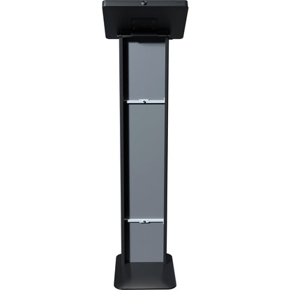 CTA Digital Customizable Premium Locking Floor Stand Kiosk with Graphic Card Slot for branding for 10.2-in iPad 7th, 8th Gen & More (Black)