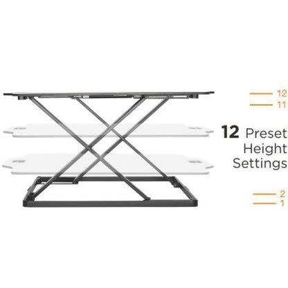 Amer Mounts Ultra Slim Height Adjustable Standing Desk- White Finish