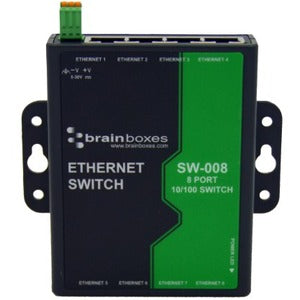 Brainboxes 8 Port Unmanaged Ethernet Switch Wall Mountable