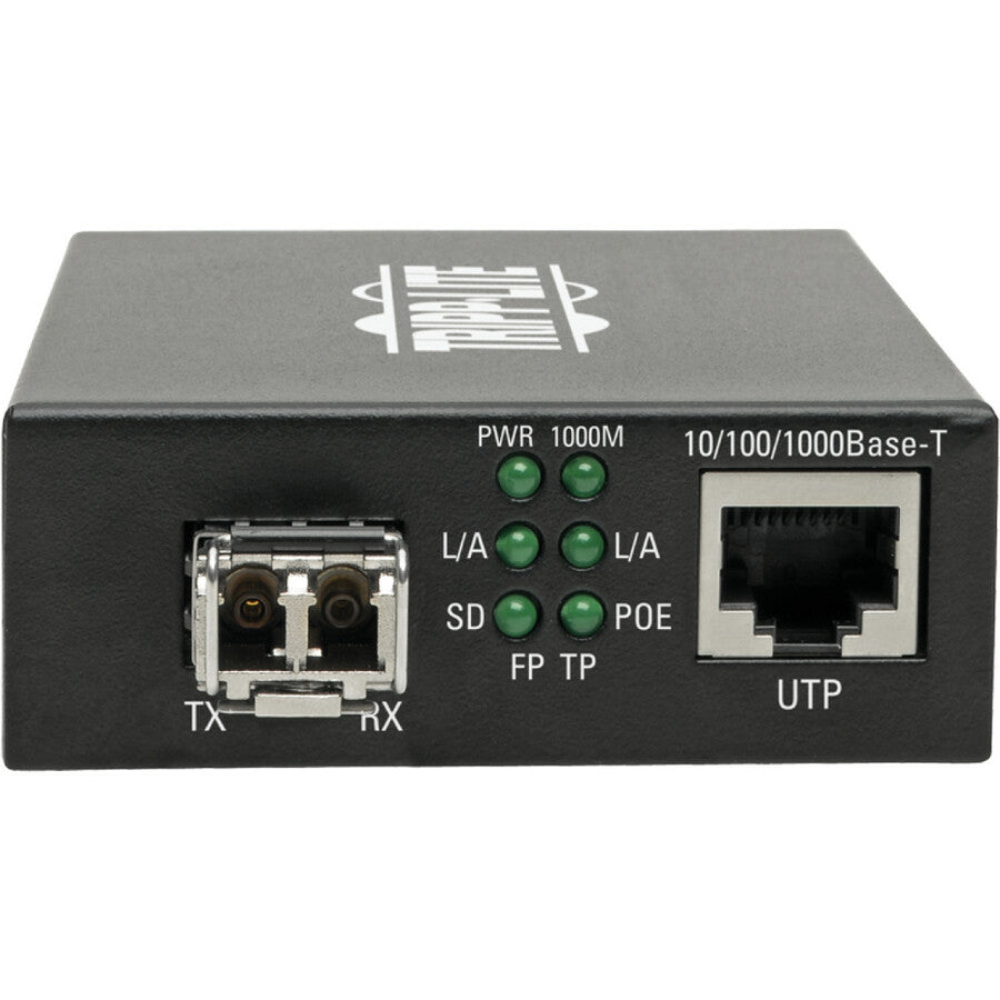 Tripp Lite LC Multimode Fiber to Gbe Media Converter POE+ 10/100/1000 550M