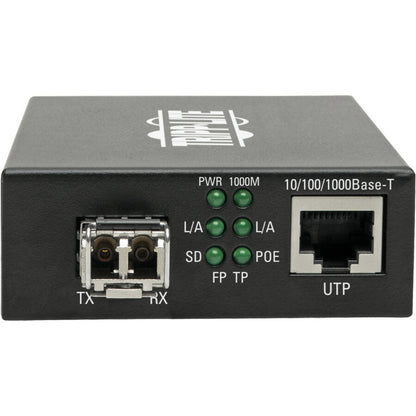 Tripp Lite LC Multimode Fiber to Gbe Media Converter POE+ 10/100/1000 550M