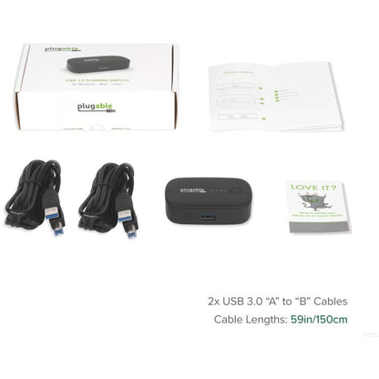 Plugable USB 3.0 Sharing Switch for One-Button Swapping of USB Device or Hub Between Two Computers (A\B Switch)
