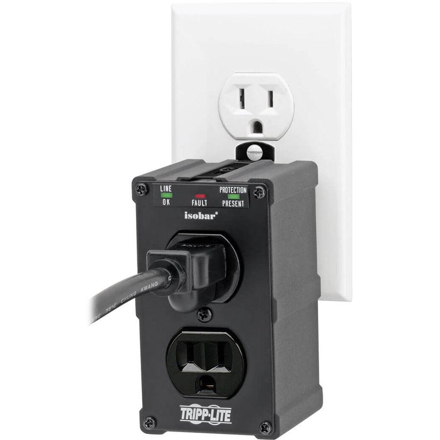 Surge Protector, 1 Outlet, Direct Plug-In, 600 Joules, LEDs