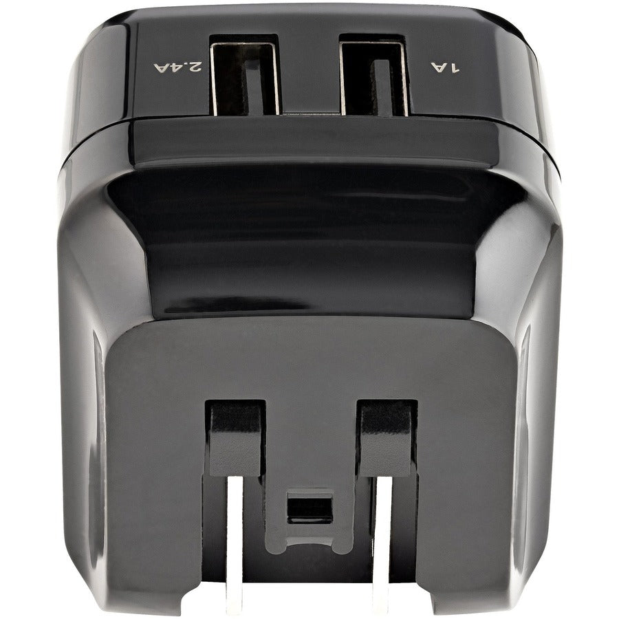 StarTech.com 2 Port USB Wall Charger, 17W Wall Charger Hub (2.4A & 1A port), Dual USB-A Power Adapter, Portable Charger for Phones/Tablets