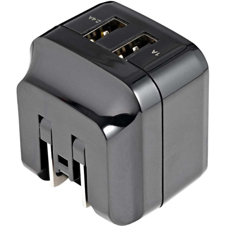 StarTech.com 2 Port USB Wall Charger, 17W Wall Charger Hub (2.4A & 1A port), Dual USB-A Power Adapter, Portable Charger for Phones/Tablets