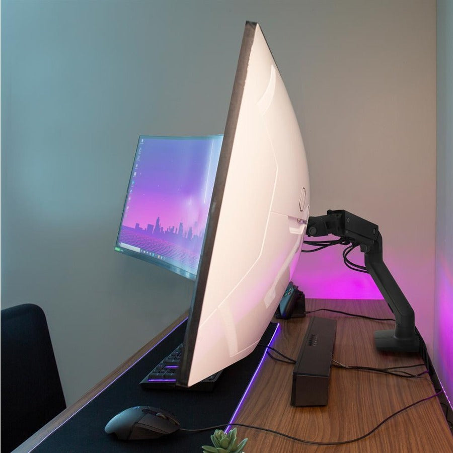 Ergotron Desk Mount for Monitor, Curved Screen Display - Matte Black