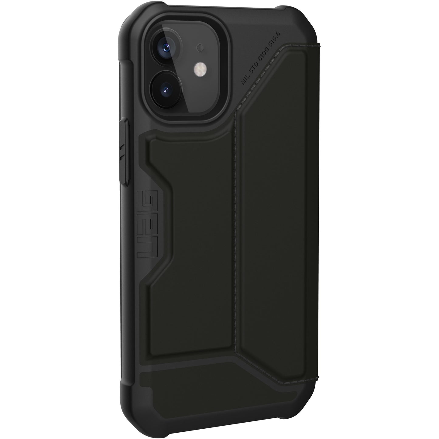 Urban Armor Gear Metropolis Carrying Case (Folio) Apple iPhone 12 mini Smartphone - SATN ARMR Black
