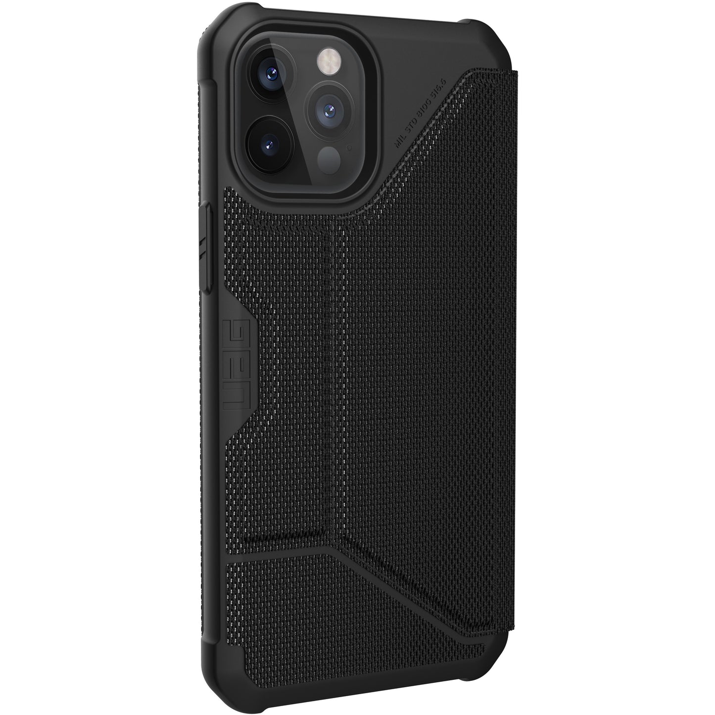 Urban Armor Gear Metropolis Carrying Case (Folio) Apple iPhone 12 Pro Max Smartphone - FIBR ARMR Black