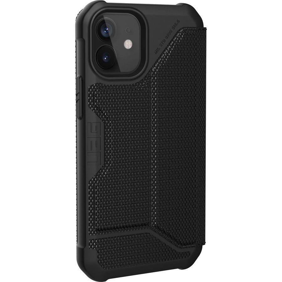 Urban Armor Gear Metropolis Carrying Case (Folio) Apple iPhone 12 mini Smartphone - FIBR ARMR Black