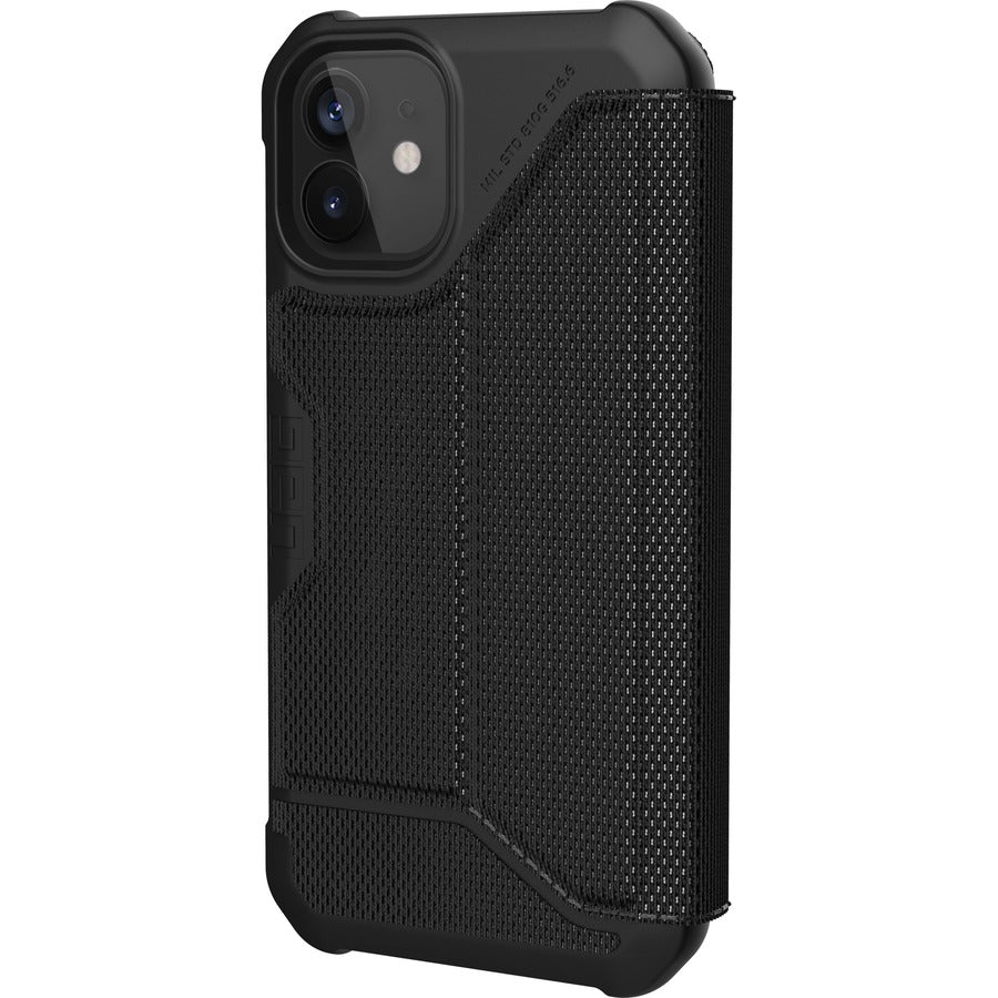 Urban Armor Gear Metropolis Carrying Case (Folio) Apple iPhone 12 mini Smartphone - FIBR ARMR Black