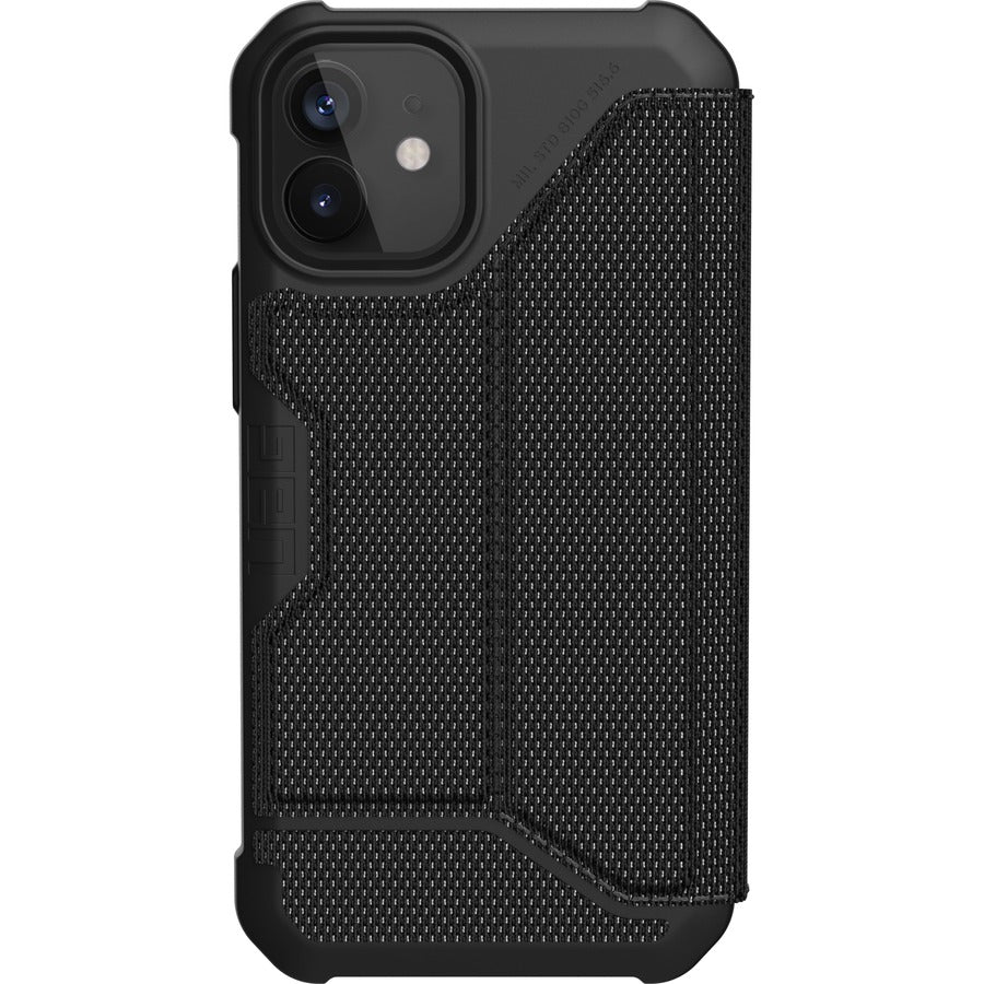 Urban Armor Gear Metropolis Carrying Case (Folio) Apple iPhone 12 mini Smartphone - FIBR ARMR Black