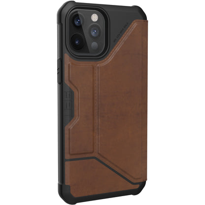 Urban Armor Gear Metropolis Carrying Case (Folio) Apple iPhone 12 Pro Max Smartphone - LTHR ARMR Brown