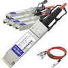 AddOn MSA and TAA Compliant 40GBase-AOC QSFP+ to 4xSFP+ Direct Attach Cable (850nm, MMF, 10m)