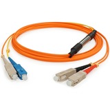 AddOn 2m SC (Male) to SC (Male) Straight Orange OM1 & OS1 Duplex Fiber OFNR (Riser-Rated) Mode Conditioning Cable