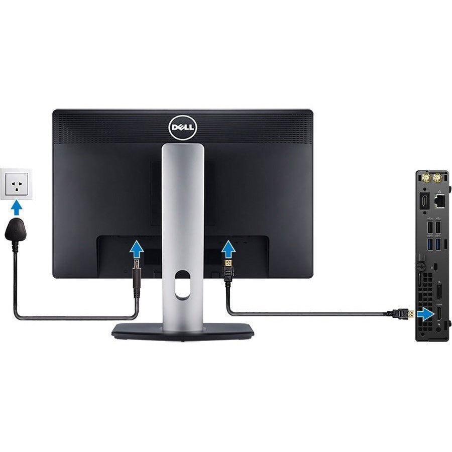 Dell OptiPlex 3000 3080 Desktop Computer - Intel Core i5 10th Gen i5-10500T Hexa-core (6 Core) 2.30 GHz - 16 GB RAM DDR4 SDRAM - 256 GB NVMe M.2 PCI Express M.2 SSD - Micro PC - Black