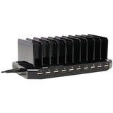 Tripp Lite 10-Port USB Charging Station Hub w Adjustable Storage Tablet / Smartphone / iPad / Iphone 5V 21A 105W