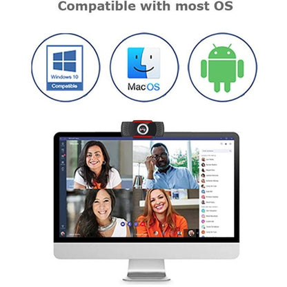 Adesso CyberTrack H3 Webcam - 1.3 Megapixel - 30 fps - Black, Red - USB 2.0