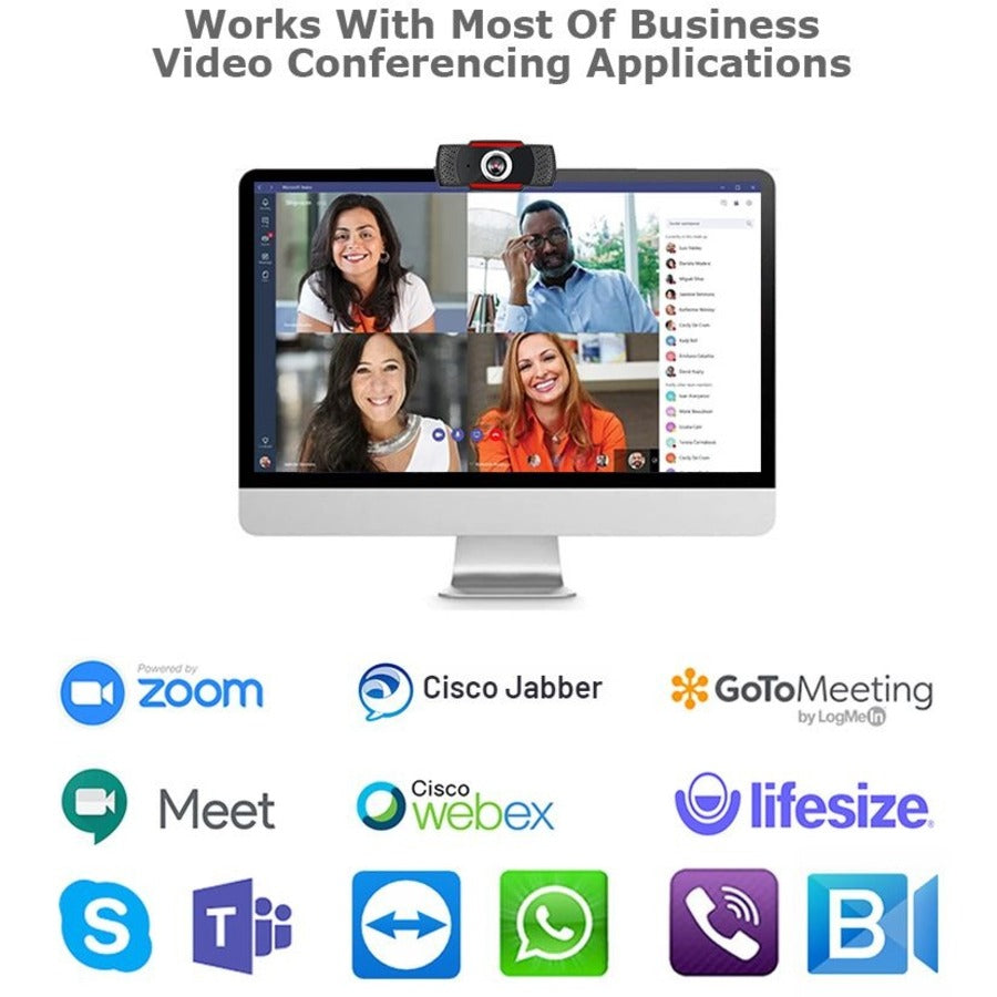 Adesso CyberTrack H3 Webcam - 1.3 Megapixel - 30 fps - Black, Red - USB 2.0