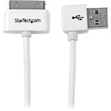 StarTech.com 1m (3 ft) Apple&reg; 30-pin Dock Connector to Left Angle USB Cable for iPhone / iPod / iPad with Stepped Connector