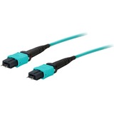 AddOn 15m MPO (Female) to MPO (Female) 12-Strand Aqua OM4 Straight Fiber OFNR (Riser-Rated) Patch Cable