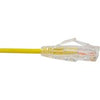 Unirise Clearfit Slim Cat6 Patch Cable, Snagless, Yellow, 8ft
