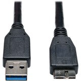 Tripp Lite 1ft USB 3.0 SuperSpeed Device Cable USB-A to USB Micro-B M/M Black
