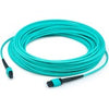 AddOn 30m MPO (Female) to MPO (Female) 12-Strand Aqua OM3 Crossover Fiber OFNR (Riser-Rated) Patch Cable