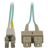 Tripp Lite 15M 10Gb Duplex Multimode 50/125 OM3 LSZH Fiber Optic Patch Cable LC/SC Aqua 50' 50ft 15 Meter