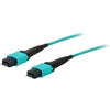 AddOn 5m MPO (Male) to MPO (Male) 12-Strand Aqua OM4 Crossover Fiber OFNR (Riser-Rated) Patch Cable