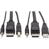 Tripp Lite DisplayPort KVM Cable Kit 3 in 1 4K USB 3.5 mm Audio 3xM/3xM 6ft