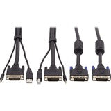 Tripp Lite Dual DVI KVM Cable Kit 3 in 1 DVI USB 3.5mm Audio 3xM/3xM 10ft