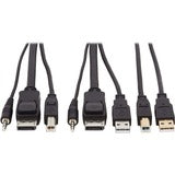 Tripp Lite DisplayPort KVM Cable Kit 4K USB 3.5mm Audio 3xM/3xM USB M/M 6ft