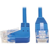 Tripp Lite Cat6 Ethernet Cable Left Angled UTP Slim Molded M/M Blue 15ft
