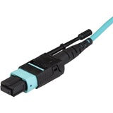 StarTech.com 1m 3 ft MPO / MTP Fiber Optic Cable - Plenum-Rated MTP to MTP Cable - OM3, 40G MPO Cable - Push/Pull-Tab - MPO MTP Cable