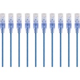 Monoprice 10-Pack, SlimRun Cat6A Ethernet Network Patch Cable, 3ft Blue