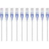 Monoprice 10-Pack, SlimRun Cat6A Ethernet Network Patch Cable, 10ft White