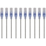 Monoprice 10-Pack, SlimRun Cat6A Ethernet Network Patch Cable, 1ft Gray