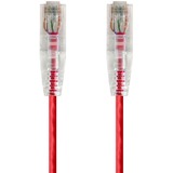 Monoprice SlimRun Cat6 28AWG UTP Ethernet Network Cable, 3ft Red